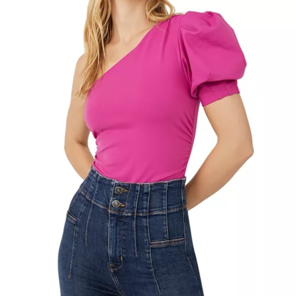 Intimately Free People Somethin Bout You So One Shoulder Bodysuit Barbie sz XS